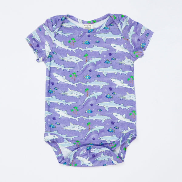 Essential Organic Lemon Shark Onesie - Lucky Bug Clothing Company